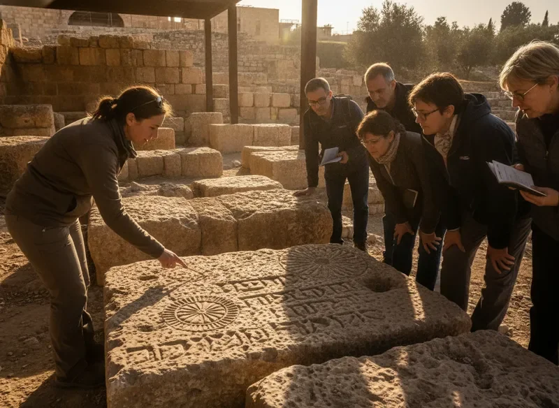 מורת דרך מסבירה על ממצאים ארכיאולוגיים בעיר דוד